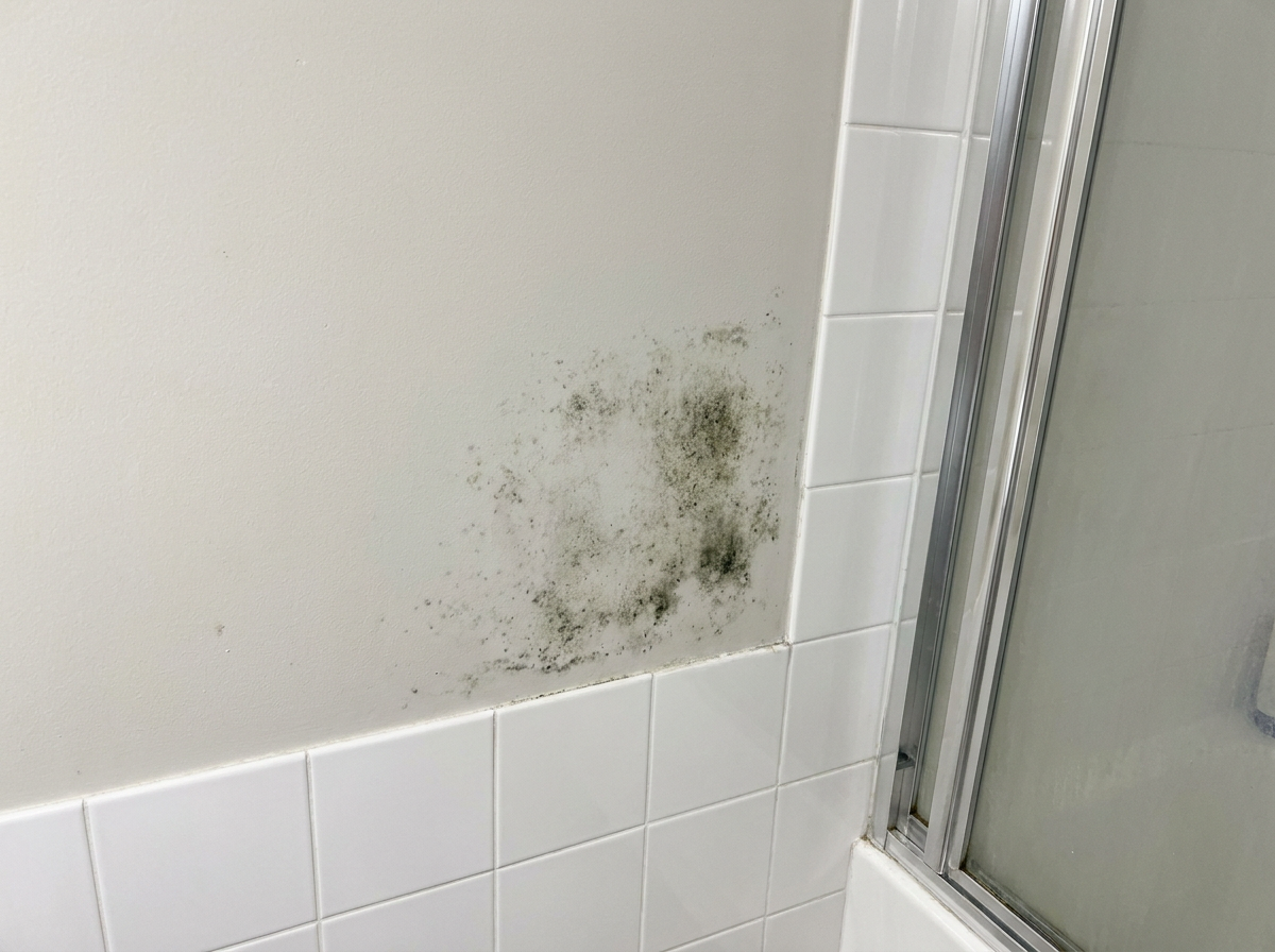 Mold growth on wall before remediation